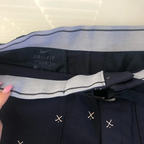 HP✨ NWOT Nike Flex Golf Shorts Navy Blue Charms Belted - Picture 8 of 13